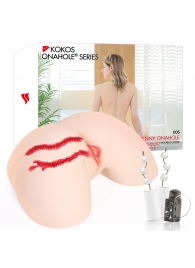 Мастурбатор-полуторс с двойным слоем материала и вибрацией Jenny Onahole Real Hips - KOKOS - в Красноярске купить с доставкой