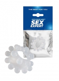 Эластичное эрекционное кольцо с двумя рядами шариков - Sex Expert - в Красноярске купить с доставкой