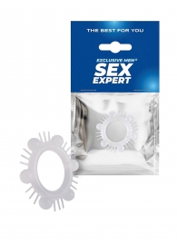 Эластичное эрекционное кольцо с шипиками и шариками - Sex Expert - в Красноярске купить с доставкой