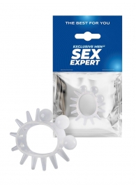 Эластичное эрекционное кольцо с шариками и лучами - Sex Expert - в Красноярске купить с доставкой