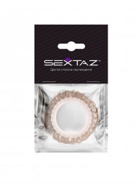 Эрекционное кольцо с бежевыми «ресничками» - Sextaz - в Красноярске купить с доставкой