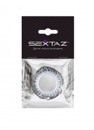 Эластичное эрекционное колечко с черными «ресничками» - Sextaz - в Красноярске купить с доставкой