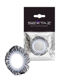 Эластичное эрекционное колечко с черными «ресничками» - Sextaz - в Красноярске купить с доставкой