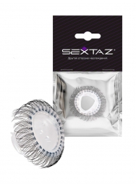 Эластичное эрекционное кольцо с длинными черными «ресничками» - Sextaz - в Красноярске купить с доставкой