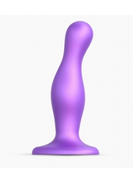 Фиолетовая насадка Strap-On-Me Dildo Plug Curvy size M - Strap-on-me - купить с доставкой в Красноярске