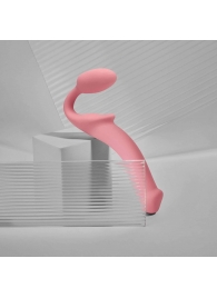 Розовый безремневой страпон Strap-on-me Semi-Realistic Bendable Strap-On size L - Strap-on-me - купить с доставкой в Красноярске