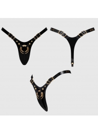 Черный пояс для фиксации насадок Strap-On-Me Leatherette Harness Fabulous - Strap-on-me - купить с доставкой в Красноярске