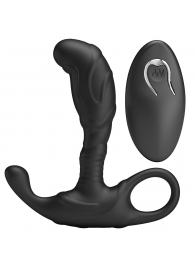 Черный изогнутый массажёр простаты с вибрацией и пультом ДУ - Baile - в Красноярске купить с доставкой