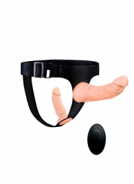 Женский страпон с 2 насадками, вибрацией и пультом ДУ - Erowoman-Eroman - купить с доставкой в Красноярске