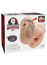 Телесный мастурбатор с вибрацией Double Pounder Vibrating Squeeze Stroker - Pipedream - в Красноярске купить с доставкой