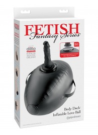 Черный надувной мяч с платформой для фиксации дилдо Body Dock Inflatable Love Ball - Pipedream - купить с доставкой в Красноярске