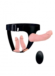 Женский страпон с 3 насадками и вибрацией - Erowoman-Eroman - купить с доставкой в Красноярске