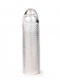 Прозрачная закрытая насадка на пенис с ребрышками - 16 см. - Sex Expert - в Красноярске купить с доставкой