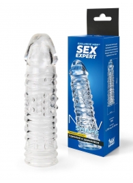 Прозрачная закрытая насадка на пенис - 17 см. - Sex Expert - в Красноярске купить с доставкой