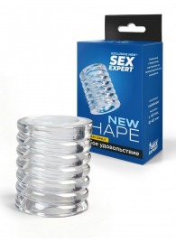 Прозрачная сквозная насадка на пенис с ребрышками - Sex Expert - в Красноярске купить с доставкой