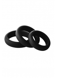 Набор из 3 черных эрекционных колец Smooth Silicone Cockring Pack - Dream Toys - в Красноярске купить с доставкой