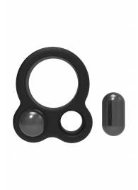 Черное эрекционное кольцо с утяжелителями Cockring Dual Weight - Dream Toys - в Красноярске купить с доставкой