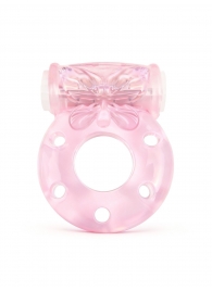 Розовое эрекционное виброкольцо с бабочкой - 1137 - в Красноярске купить с доставкой