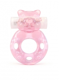Розовое эрекционное виброкольцо в форме мишки - 1137 - в Красноярске купить с доставкой