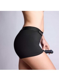 Черные трусики-боксеры для фиксации насадок Strap-on-me Harness Lingerie Allure - size S - Strap-on-me - купить с доставкой в Красноярске