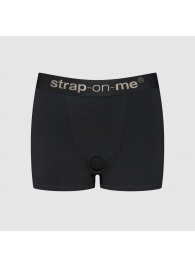 Черные трусики-боксеры для фиксации насадок Strap-on-me Harness Lingerie Allure - size S - Strap-on-me - купить с доставкой в Красноярске