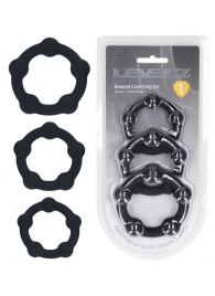 Набор из 3 эрекционных колец Beaded Silicone Cockring Set - Shots Media BV - в Красноярске купить с доставкой