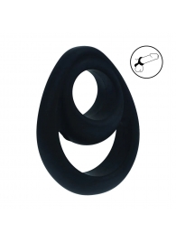 Черное эрекционное кольцо Double Ergo Silicone Cockring - Shots Media BV - в Красноярске купить с доставкой