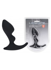Черная анальная пробка для массажа простаты Double Ripple Silicone Prostate Massager - Shots Media BV - в Красноярске купить с доставкой