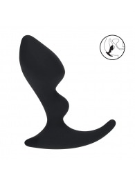 Черная анальная пробка для массажа простаты Double Ripple Silicone Prostate Massager - Shots Media BV - в Красноярске купить с доставкой