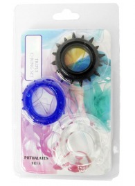 Набор из 3 эрекционных колец разного цвета и рельефа - Boys of Toys - в Красноярске купить с доставкой