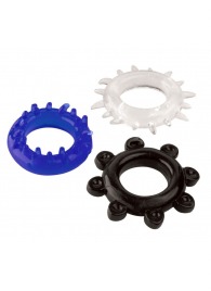 Набор из 3 эрекционных колец разного цвета и рельефа - Boys of Toys - в Красноярске купить с доставкой