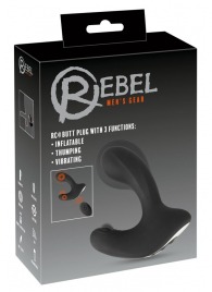 Черная анальная вибропробка с функцией расширения RC Butt Plug with 3 functions - Orion - в Красноярске купить с доставкой
