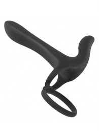 Черная насадка на член с вибрацией Couple’s Vibrator - Orion - в Красноярске купить с доставкой