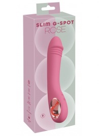 Розовый тонкий вибратор для точки G Slim G-Spot Rose - 21,4 см. - Orion