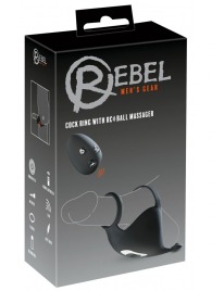 Черная вибронасадка для эрекции и стимуляции мошонки Cock ring with RC ball massager - Orion - в Красноярске купить с доставкой