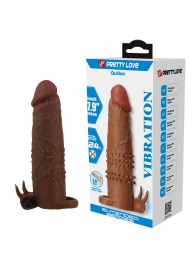 Коричневая насадка на пенис Quillon - 20 см. - Baile - в Красноярске купить с доставкой