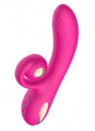 Розовый вибратор-кролик с функцией вращения ствола - Secwell