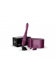 Фиолетовая секс-машина с функцией нагрева, насадками и присоской Sesh - Zalo - купить с доставкой в Красноярске