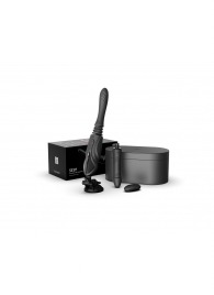 Черная секс-машина с функцией нагрева, насадками и присоской Sesh - Zalo - купить с доставкой в Красноярске