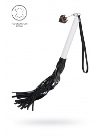 Плеть с белой рукоятью и чёрными хлыстами - 50 см. - Pecado - купить с доставкой в Красноярске
