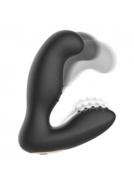 Черный вибромассажер простаты с ротацией и пультом ДУ - Ibiza - в Красноярске купить с доставкой