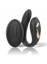 Черный вибратор для пар с ротацией и пультом ДУ - Ibiza