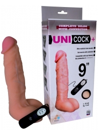 Фаллическая насадка Харнесс UNICOCK 9  с вибрацией - 24 см. - LOVETOY (А-Полимер) - купить с доставкой в Красноярске