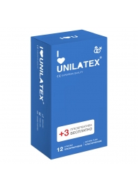 Классические презервативы Unilatex Natural Plain - 12 шт. + 3 шт. в подарок - Unilatex - купить с доставкой в Красноярске