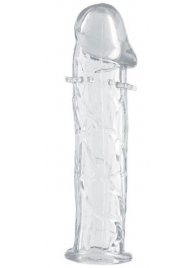 Гладкая прозрачная насадка с усиками под головкой - 12,5 см. - Toyfa Basic - в Красноярске купить с доставкой