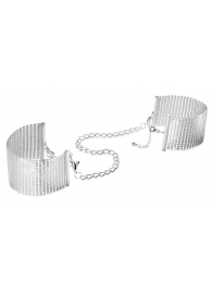 Серебристые наручники-браслеты Desir Metallique Handcuffs - Bijoux Indiscrets - купить с доставкой в Красноярске