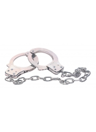 Наручники из металла с длинной цепочкой CHROME HANDCUFFS METAL HANDCUFFS W. KEY - NMC - купить с доставкой в Красноярске