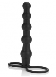 Насадка на пенис для двойного проникновения Silicone Beaded Double Rider - 14 см. - California Exotic Novelties - в Красноярске купить с доставкой