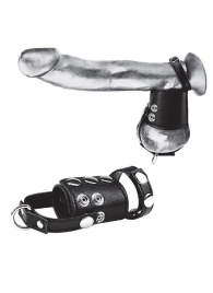 Кольцо на член и мошонку Cock Ring With 2  Ball Stretcher And Optional Weight Ring - BlueLine - в Красноярске купить с доставкой