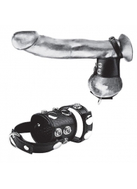 Утяжка на пенис и мошонку Cock Ring With 1.5  Ball Stretcher And Optional Weight Ring - BlueLine - купить с доставкой в Красноярске